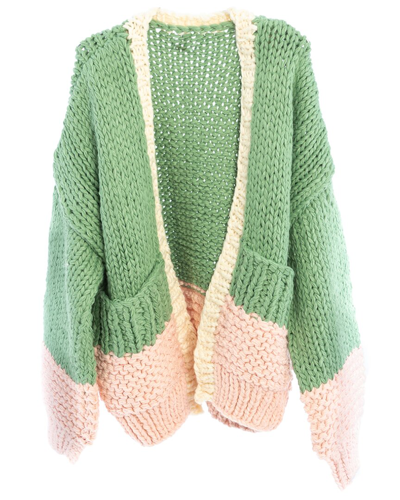 Saachi Knit Oversized Jacket In Green