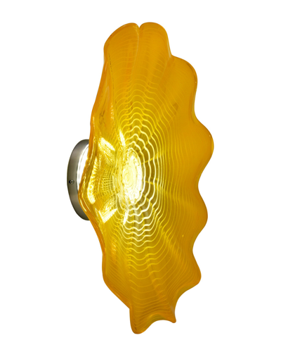 Dale Tiffany Tawney Gold 20d Led Hand Blown Art Glass Wall Light Fixture In Yellow