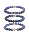 EYE CANDY LA EYE CANDY LA TITANIUM AGATE LAPIS SKULL SET BRACELET SET