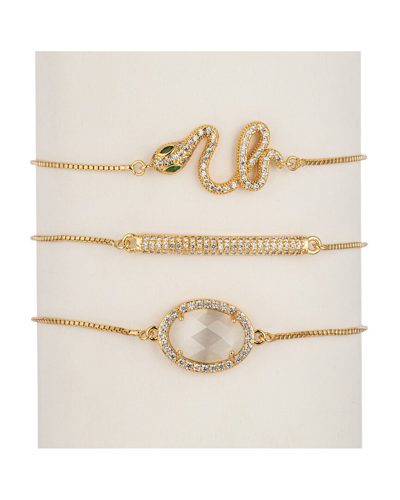 Eye Candy La The Luxe Collection Cz Snake & Eye Bolo Cuff Bracelet Set