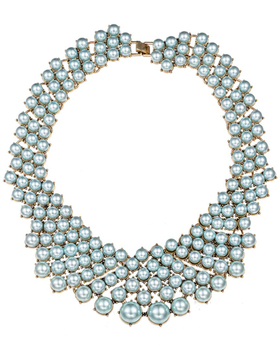 Eye Candy La Erin Glass Pearl Statement Necklace