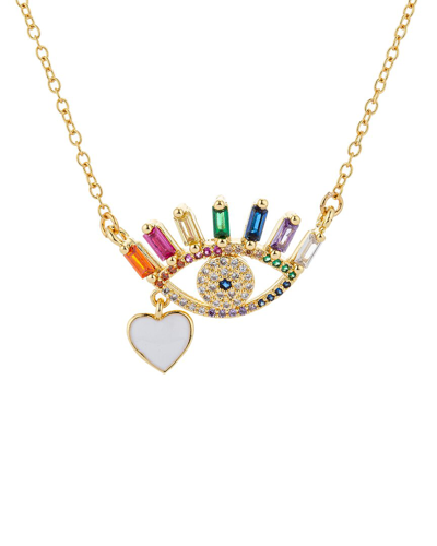 Eye Candy La Luxe Collection Cz Eye Heart Rainbow Necklace
