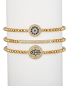 Eye Candy La Luca Titanium Cz 3pc Stretch Bracelet Set
