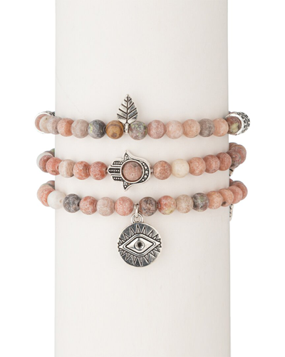 Eye Candy La Luxe Collection Agate 3pc Stretch Bracelet Set