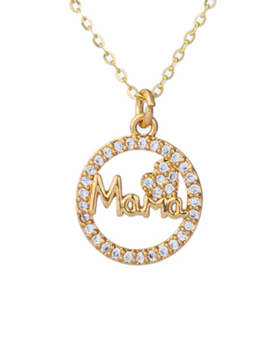 Eye Candy La Luxe Collection Mama Sterling Silver Gold Plated Pendant Necklace
