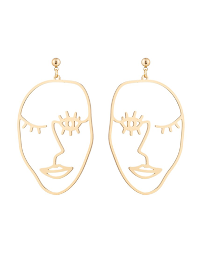 Eye Candy La The Luxe Collection Cz Face Me Earrings In Gold
