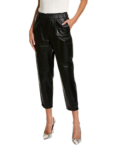 Lafayette 148 Ashland Leather Ankle Pant In Black