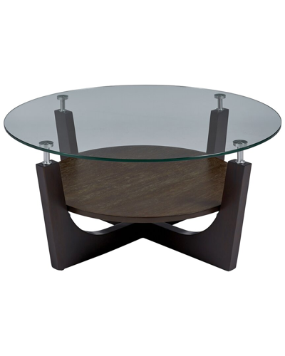 Progressive Furniture Four-points Round Glass Top Cocktail Table