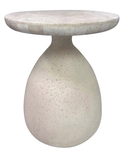 Tov Furniture Gina Cream Travertine Side Table