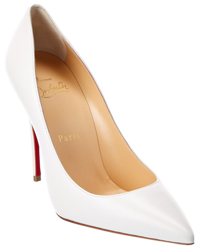 Christian Louboutin Kate 100 Leather Pumps In White