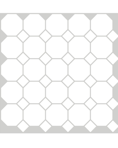 Inhome Octagon Peel & Stick Backsplash Tiles Set Of 2 In White