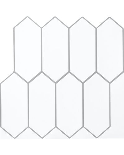 Wallpops Rhombus Peel & Stick Backsplash Tiles In White