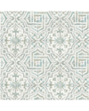 Nuwallpaper Teal And Grey Landondale Peel & Stick Wallpaper In Blue