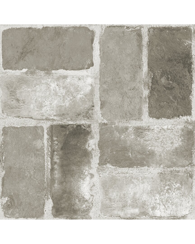 FLOORPOPS FLOORPOPS HARVARD BRICK GREY PEEL & STICK FLOOR TILES SET OF 20