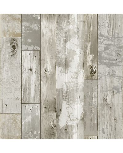 Inhome Driftwood Peel & Stick Wallpaper In Brown