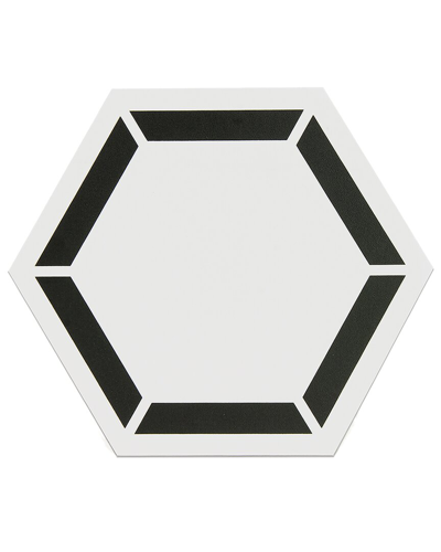 Floorpops Coltrane Peel & Stick Hexagon Floor Tiles Set Of 20 In White