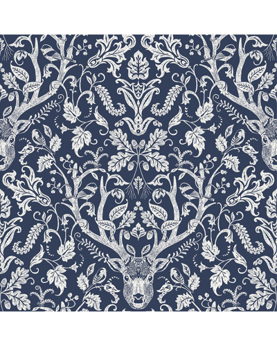 NUWALLPAPER NUWALLPAPER NAVY ESCAPE TO THE FOREST PEEL & STICK WALLPAPER