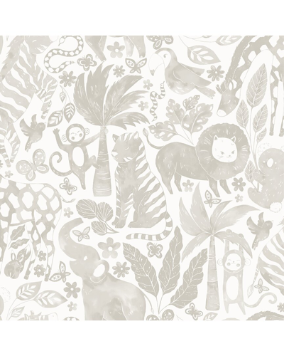 Nuwallpaper Sweet Safari Taupe Peel & Stick Wallpaper In Brown