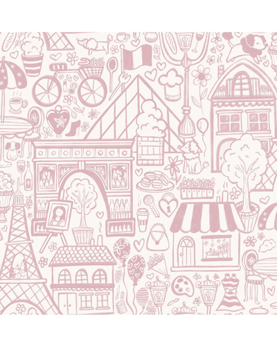 Nuwallpaper Oui Paris Pink Peel & Stick Wallpaper