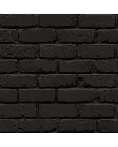 Nuwallpaper Black Amsterdam Brick Peel & Stick Wallpaper