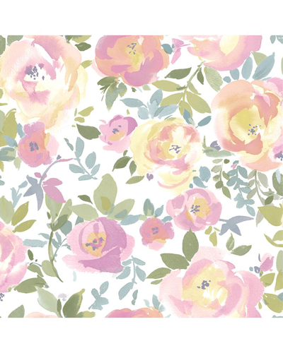 Nuwallpaper Pink Gracelyn Flower Peel & Stick Wallpaper