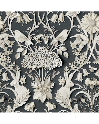 Nuwallpaper Charcoal Eloise Peel & Stick Wallpaper In Grey