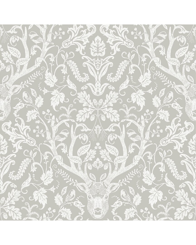Nuwallpaper Taupe Escape To The Forest Peel & Stick Wallpaper In Brown