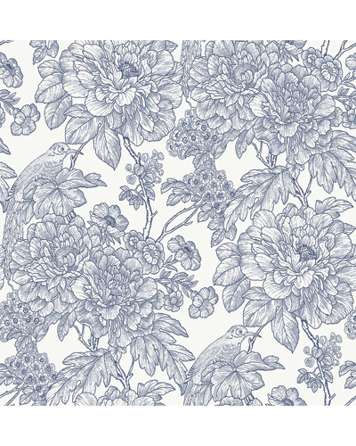 NUWALLPAPER NUWALLPAPER BLUE SUDBURY PEEL & STICK WALLPAPER