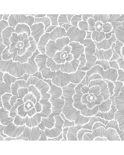 Nuwallpaper Charcoal Saraya Peel & Stick Wallpaper In Grey