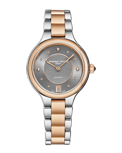 Frederique Constant Delight Ladies Automatic Watch Fc-306lbrd3er2b In Two Tone  / Gold Tone / Grey / Rose / Rose Gold Tone