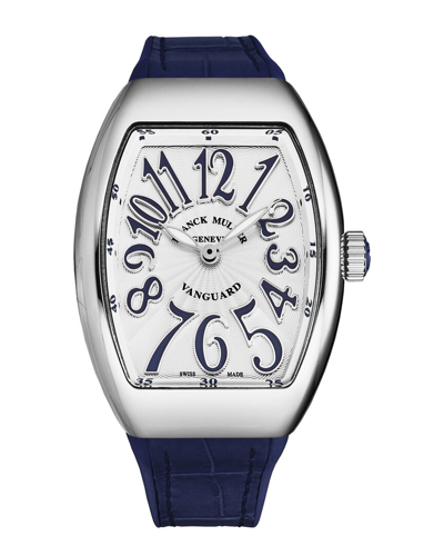 Franck Muller Vanguard Quartz Silver Dial Ladies Watch 35qzblusilblu In Blue / Silver