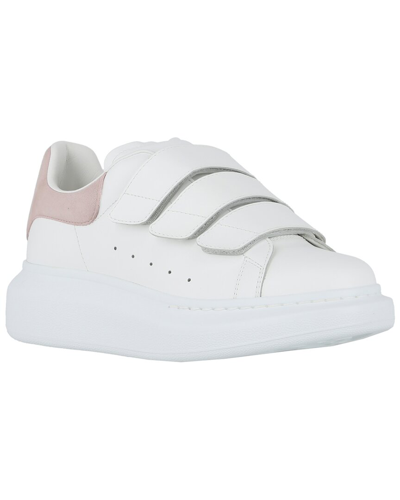 Alexander Mcqueen Oversized Triple Strap Leather Sneaker In White