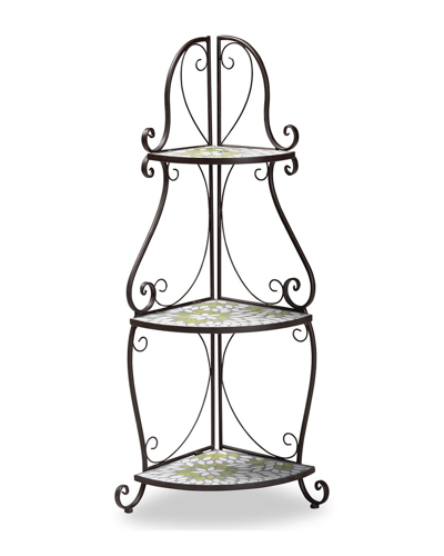 Baxton Studio Airell Glass 3-tier Plant Stand In Multi