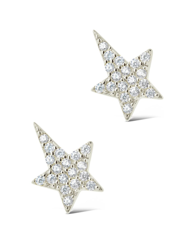 Sterling Forever Silver Cz Star Studs
