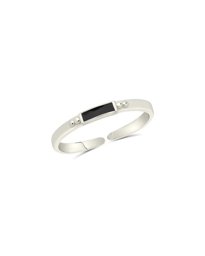 STERLING FOREVER STERLING FOREVER SILVER ENAMEL OPEN SIGNET RING