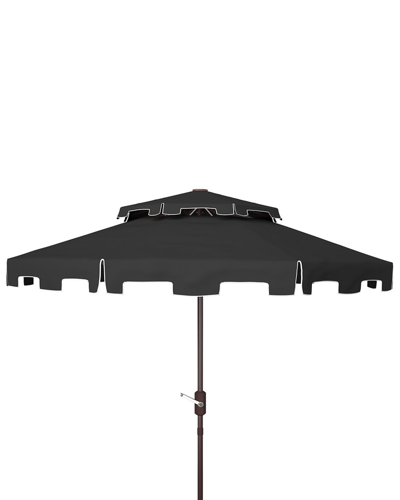 Safavieh Zimmerman 9ft Dbletop Umbrella In Black