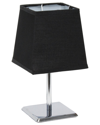 Lalia Home Laila Home Mini Chrome Table Lamp With Squared Empire Fabric Shade In Black