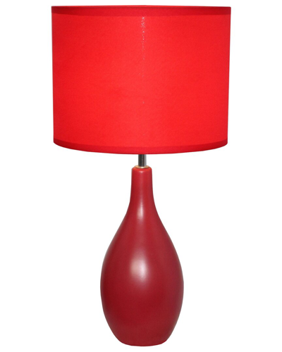 Lalia Home Laila Home Oval Bowling Pin Base Ceramic Table Lamp In Red
