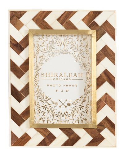 Shiraleah Mansour Chevron 4x6 Picture Frame In Brown