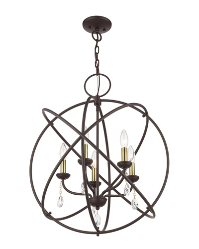 Livex Lighting 5-light Black Chandelier In Brown