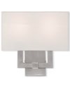 LIVEX LIGHTING LIVEX HOLLBORN 2-LIGHT BRUSHED NICKEL WALL SCONCE