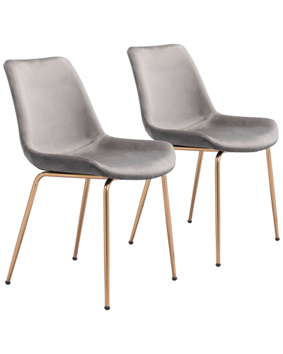 Zuo Modern Tony Dining Chair (set Of 2) In Grey
