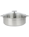 CRISTEL CRISTEL MUTINE SATIN 4.5QT SAUTE PAN WITH LID AND REMOVABLE HANDLE