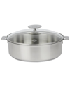 CRISTEL CRISTEL MUTINE SATIN 3.5QT SAUTE PAN WITH LID AND REMOVABLE HANDLE