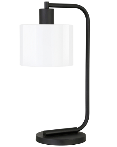 Abraham + Ivy Cadmus Table Lamp With White Milk Glass Shade In Black