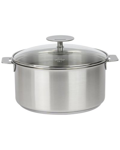Cristel Mutine Satin 3qt Saucepan With Lid And Removable Handle In Silver