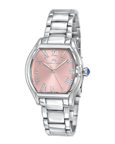 Porsamo Bleu Celine Women's Tonneau Watch In Silver-baby Pink
