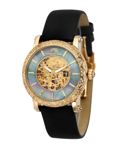 Porsamo Bleu Liza Automatic Black Dial Ladies Watch 692blil In Black / Gold Tone / Mop / Mother Of Pearl / White