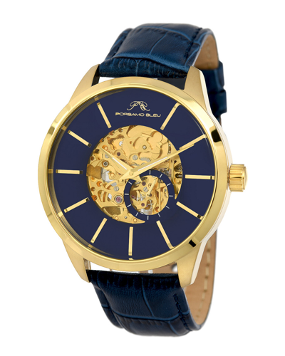 Porsamo Bleu Cassius Automatic Blue Dial Mens Watch 802bcal In Blue / Gold Tone / Yellow