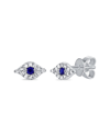 SABRINA DESIGNS SABRINA DESIGNS 14K 0.06 CT. TW. DIAMOND & SAPPHIRE EVIL EYE STUDS